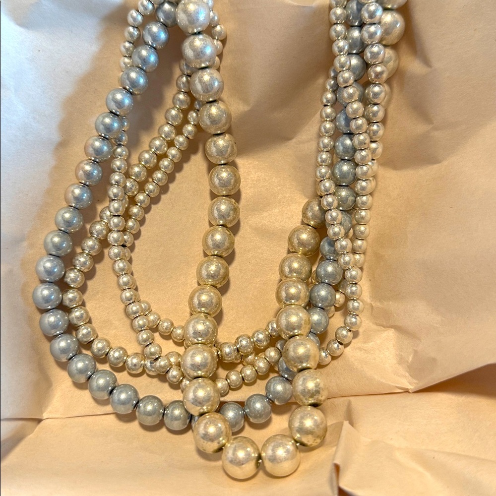 PLUNDER Design Jamar Pearl Necklace Multi Strand Tie Up Old Money Office Siren